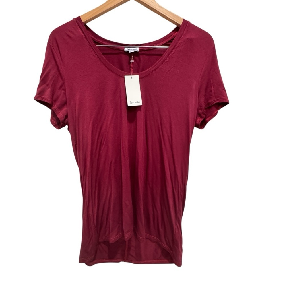 NWT Splendid  Women’s Ruby Maroon Short  Sleeve T-Shirt Sz Small
